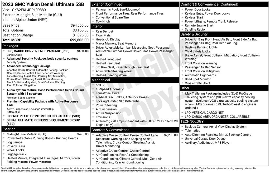 Used 2023 GMC Yukon Denali Ultimate AWD/4WD image 53