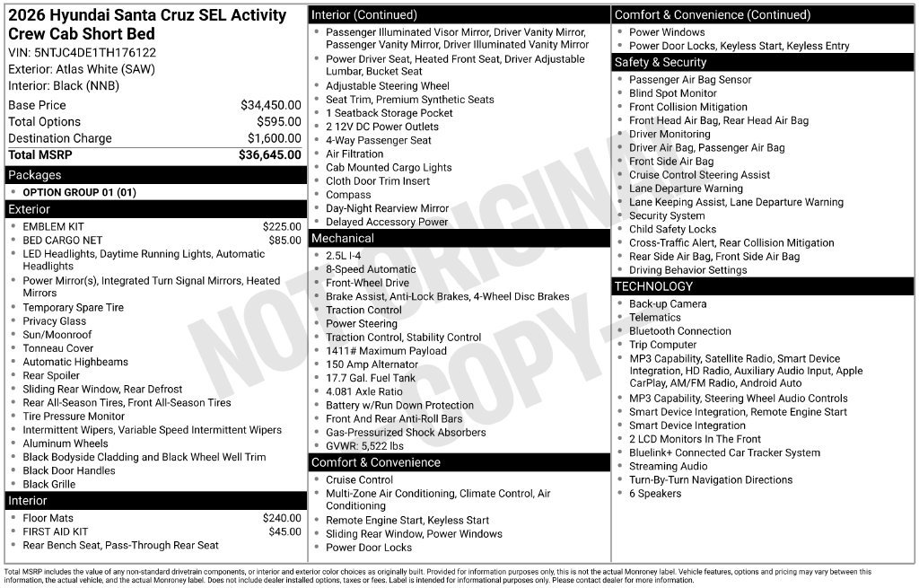 New 2026 Hyundai Santa Cruz SEL FWD image 26