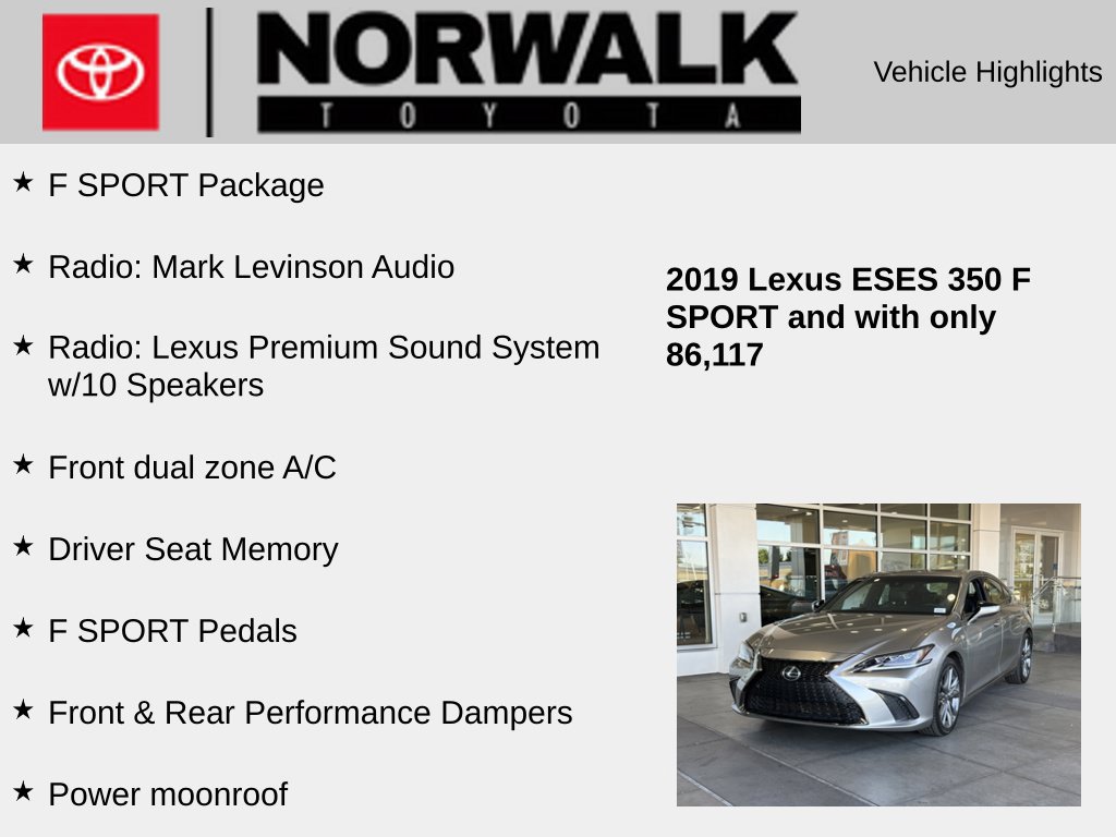 Used 2019 Lexus ES 350 F Sport FWD image 10
