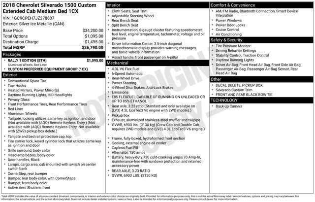 Used 2018 Chevrolet Silverado 1500 Custom w/ Rally 1 Edition image 32