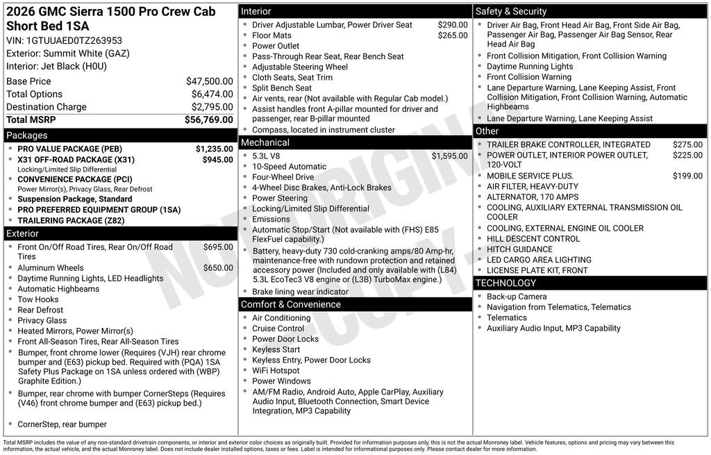 New 2026 GMC Sierra 1500 Pro w/ Pro Value Package AWD/4WD image 22