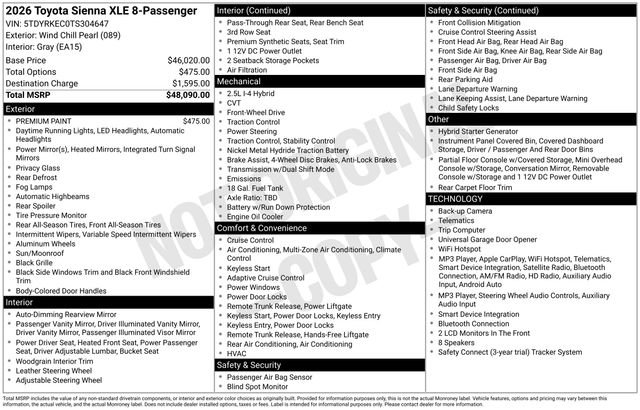 Certified 2026 Toyota Sienna XLE FWD image 37
