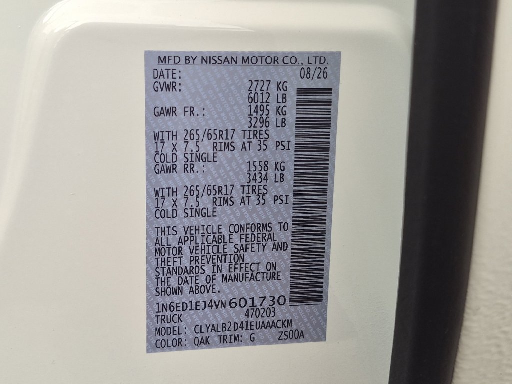 New 2027 Nissan Frontier SV w/ All-Weather Content Package RWD image 32