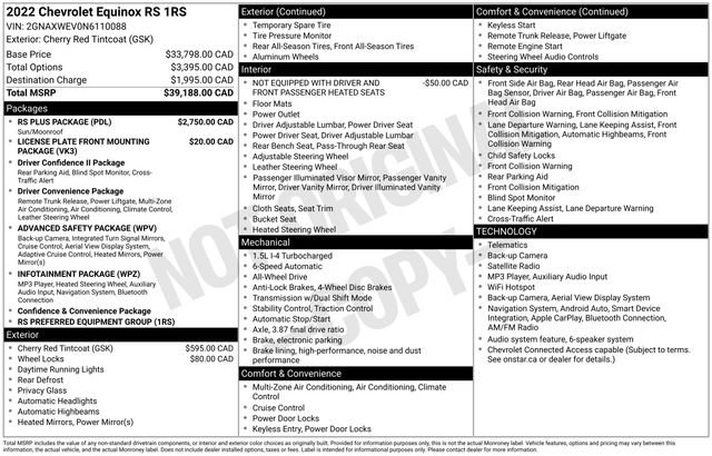 Used 2022 Chevrolet Equinox RS w/ RS Plus Package AWD/4WD image 21