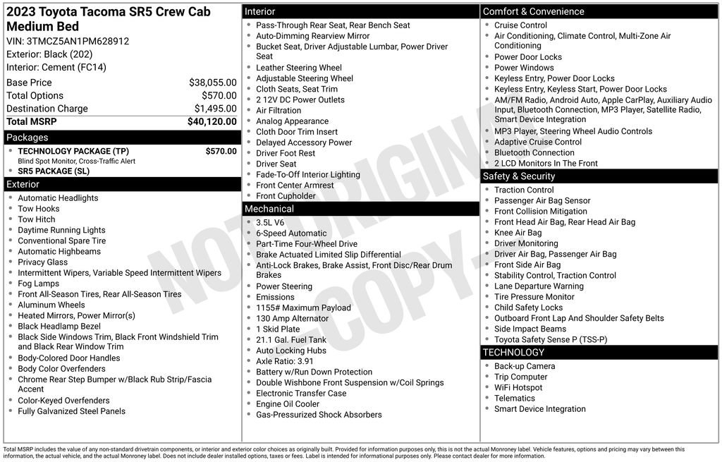 Used 2023 Toyota Tacoma SR5 w/ Technology Package image 29