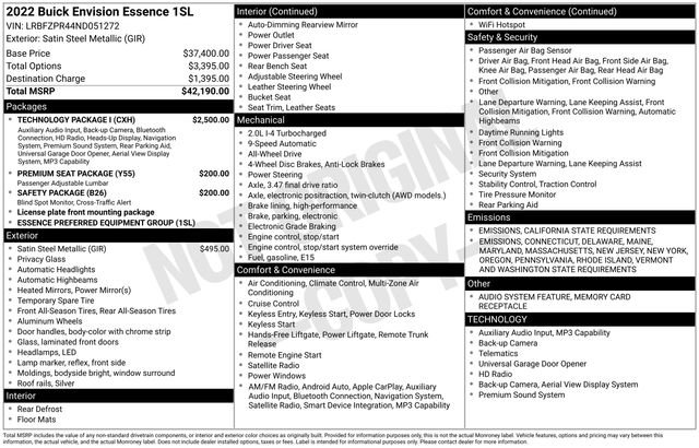 Used 2022 Buick Envision Essence w/ Technology Package I image 32