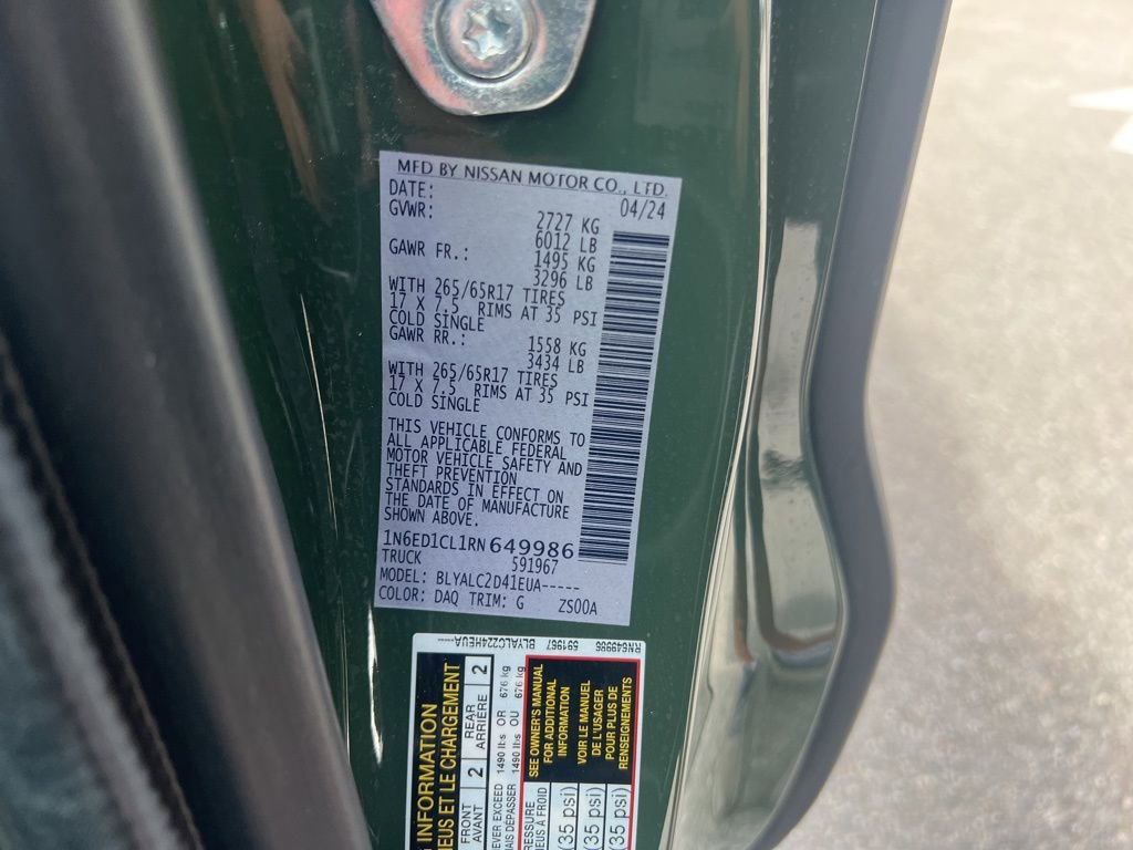 Certified 2024 Nissan Frontier SV w/ SV Convenience Package image 7