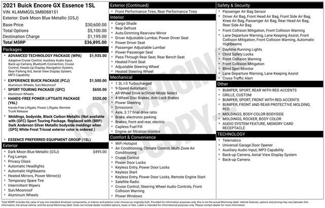 Used 2021 Buick Encore GX Essence w/ Advanced Technology Package image 9