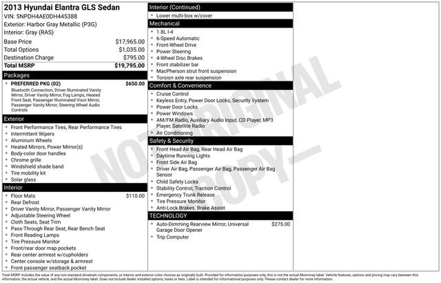 Used 2013 Hyundai Elantra GLS w/ Preferred Pkg image 12