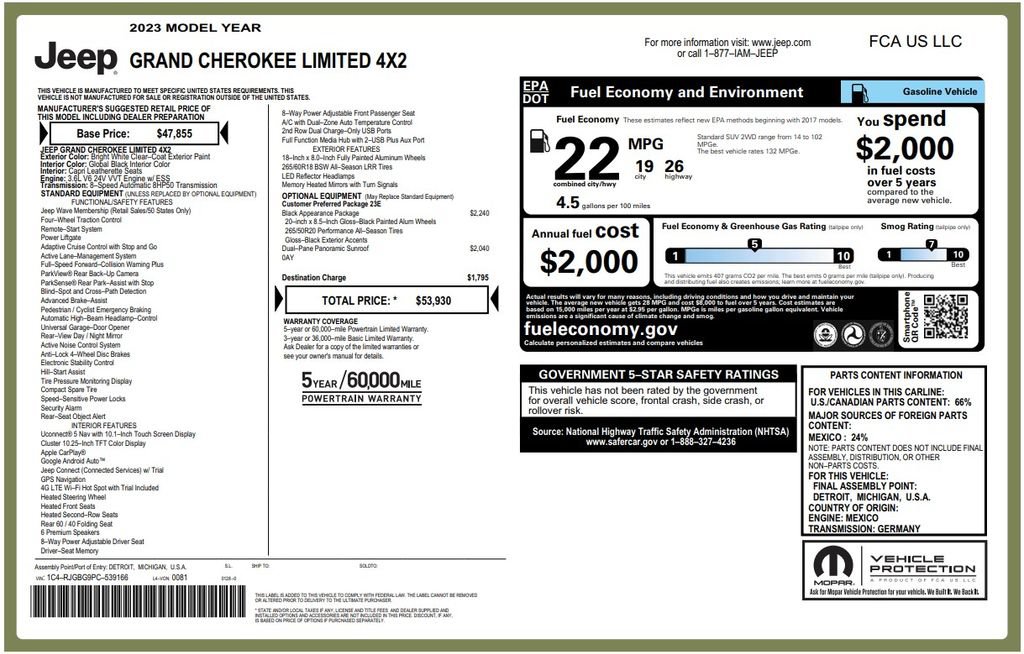 Used 2023 Jeep Grand Cherokee Limited w/ Black Appearance Package RWD image 3