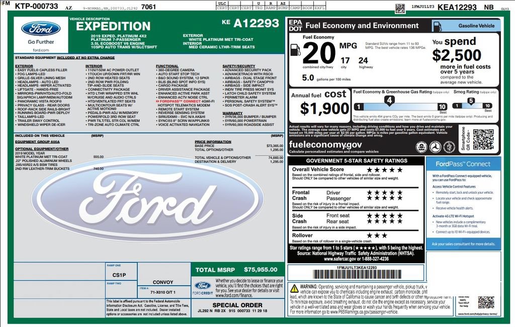 Used 2019 Ford Expedition Platinum RWD image 2