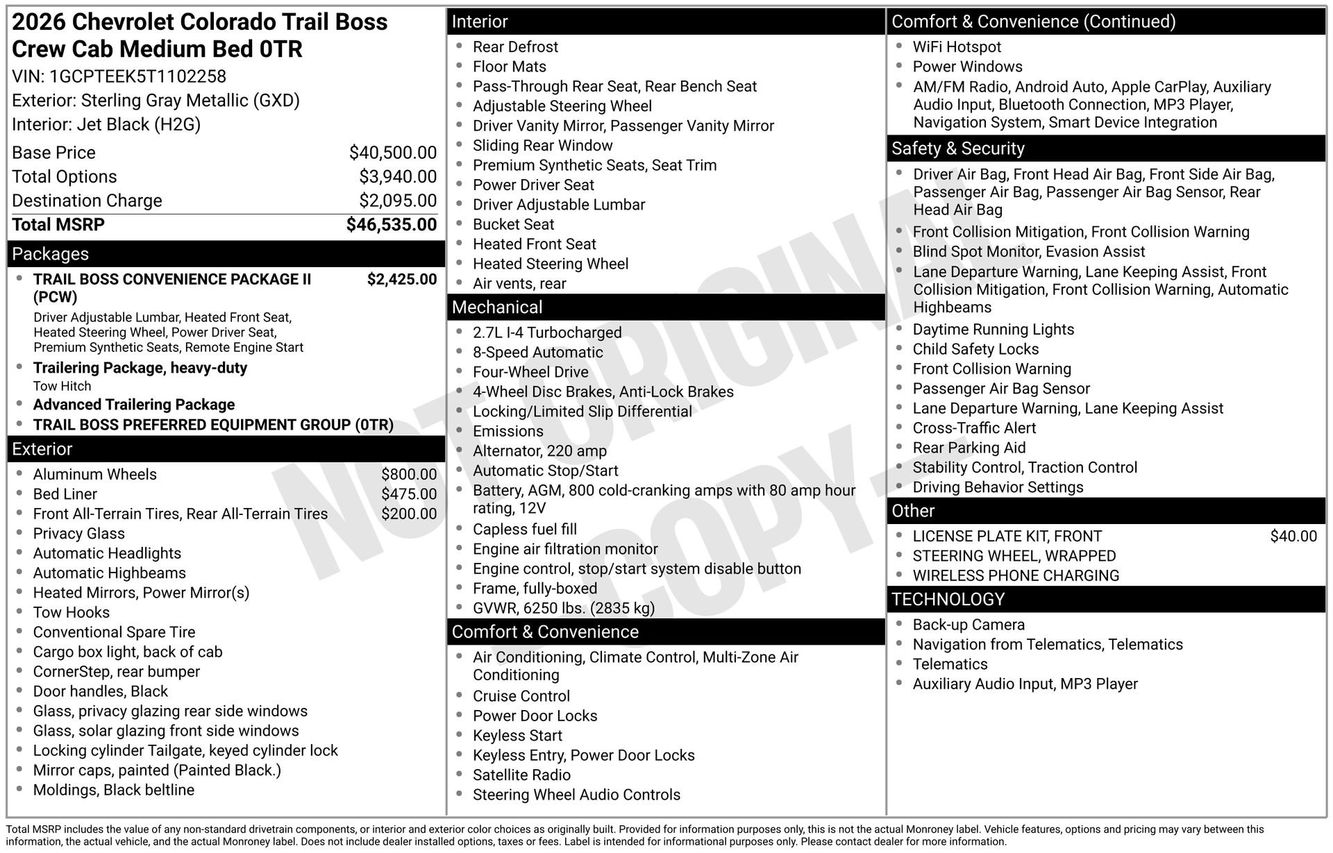 New 2026 Chevrolet Colorado Trail Boss AWD/4WD image 3