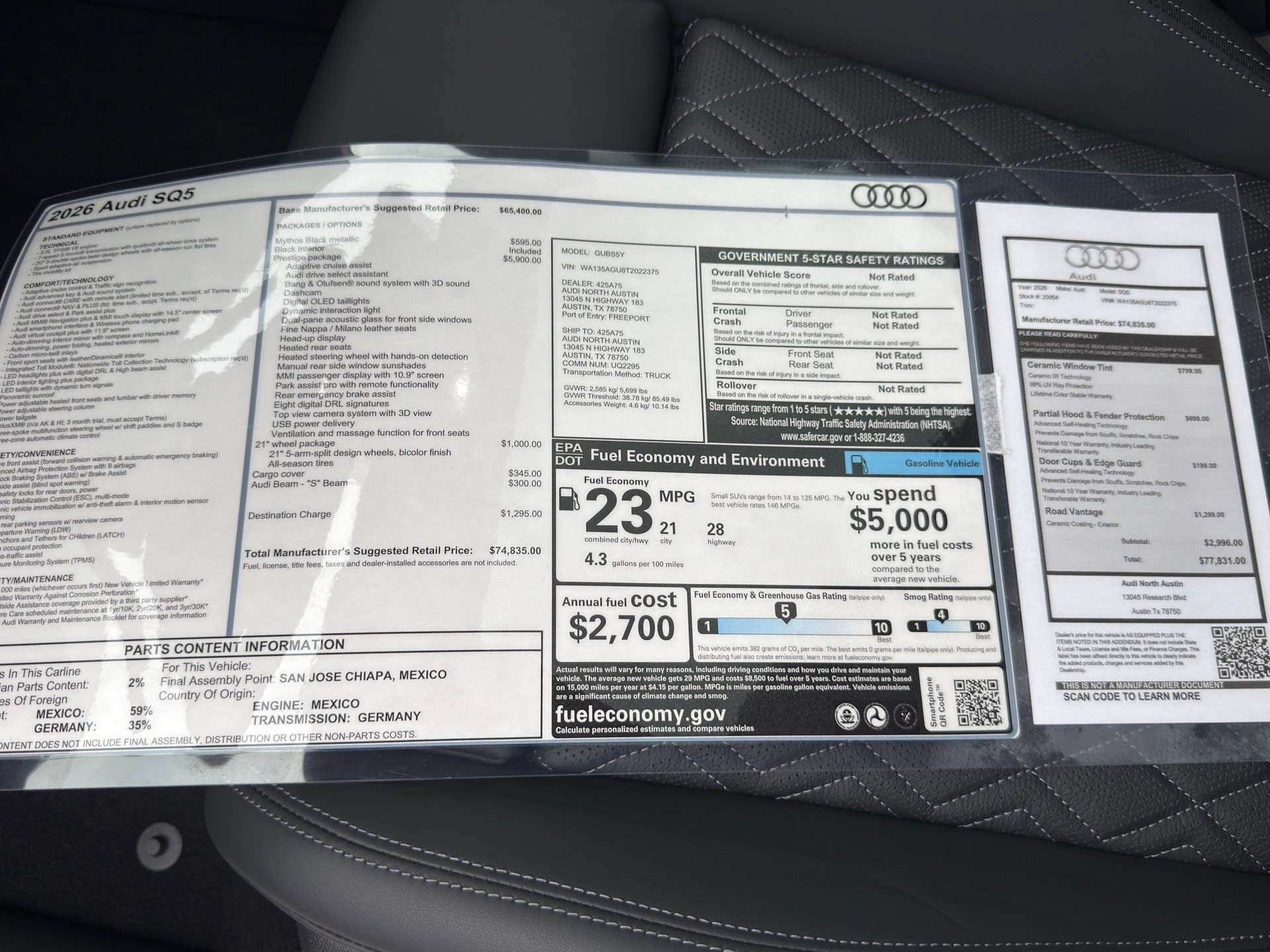 New 2026 Audi SQ5 Prestige AWD/4WD image 2