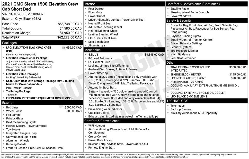 Used 2021 GMC Sierra 1500 Elevation w/ LPO, Elevation Black Package image 4