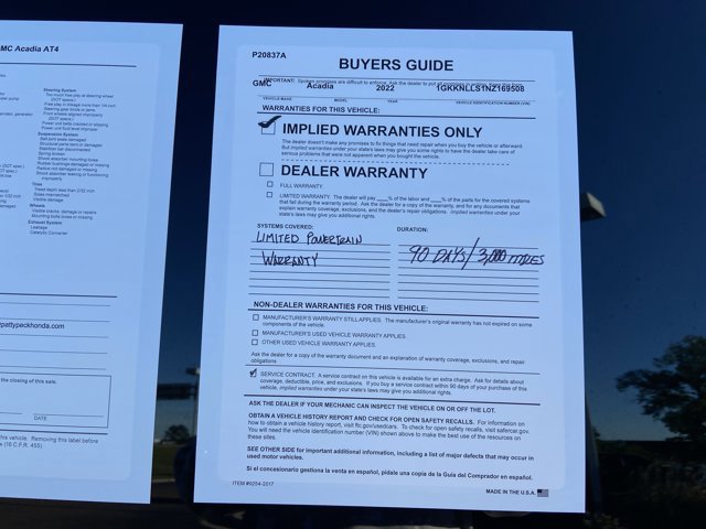 Used 2022 GMC Acadia AT4 w/ Technology Package image 5