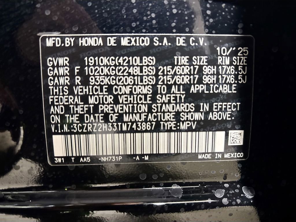 New 2026 Honda HR-V LX image 25