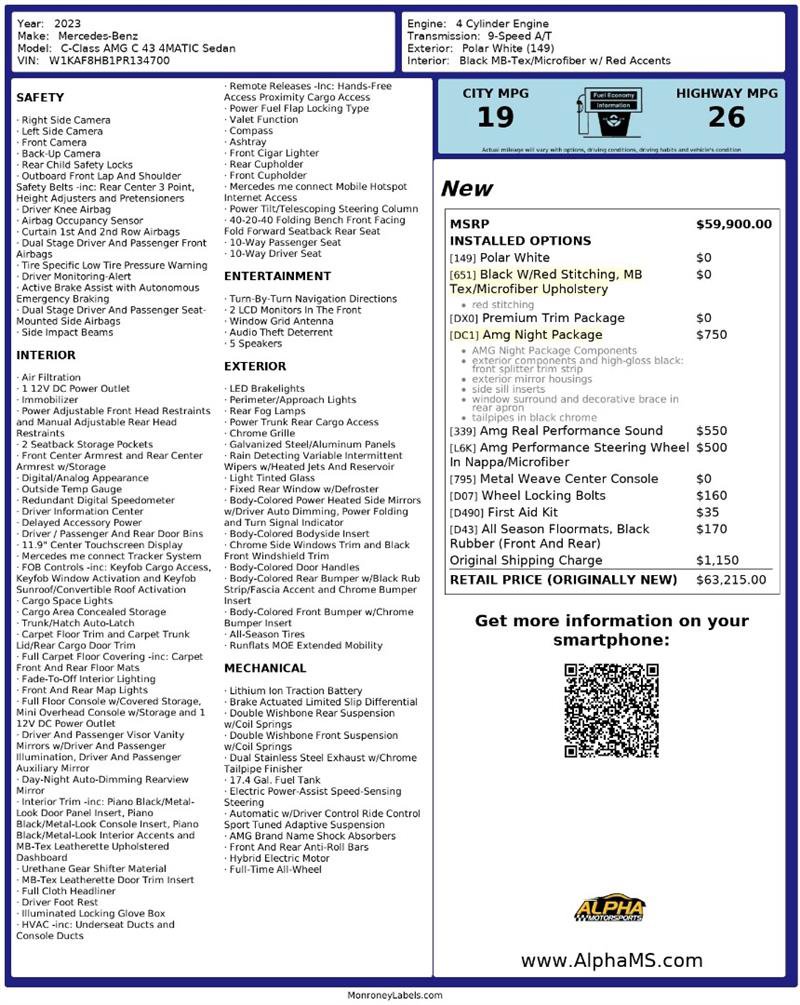 Used 2023 Mercedes-Benz C 43 AMG 4MATIC Sedan image 3