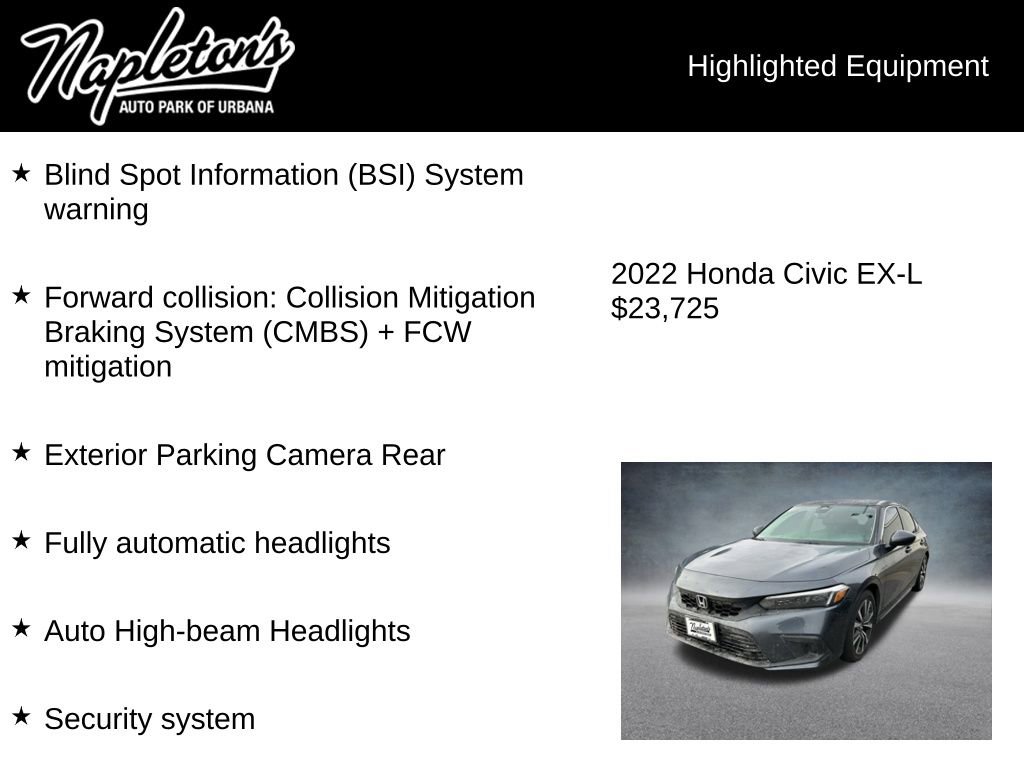 Used 2022 Honda Civic EX-L image 6