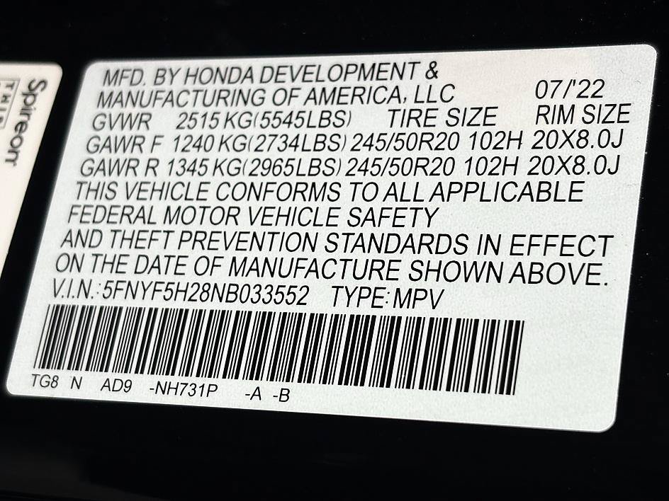Used 2022 Honda Pilot Special Edition image 24