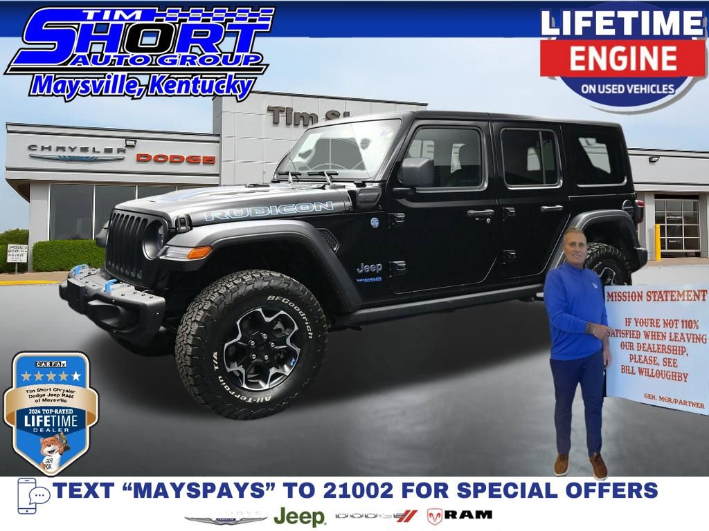Used 2022 Jeep Wrangler Unlimited Rubicon 4xe w/ Steel Bumper Group AWD/4WD image 1