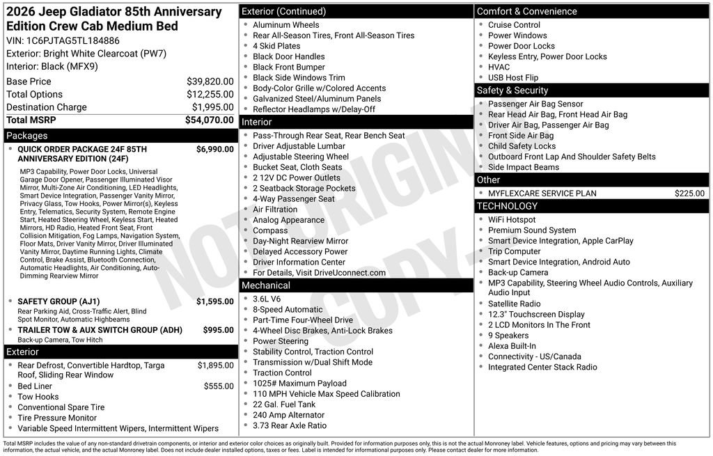 New 2026 Jeep Gladiator Sport AWD/4WD image 33