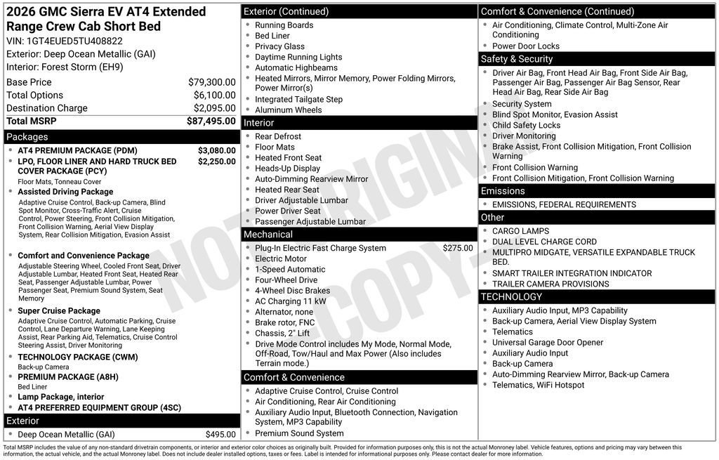 New 2026 GMC Sierra EV AT4 w/ AT4 Premium Package image 36