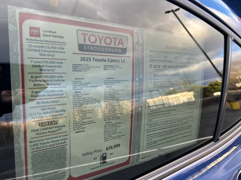 Certified 2025 Toyota Camry LE w/ Convenience Package image 26