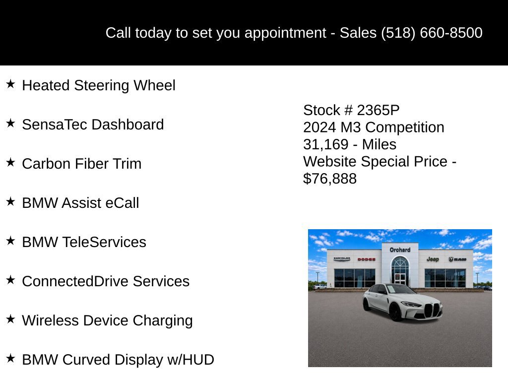 Used 2024 BMW M3 Competition w/ Executive Package RWD image 25