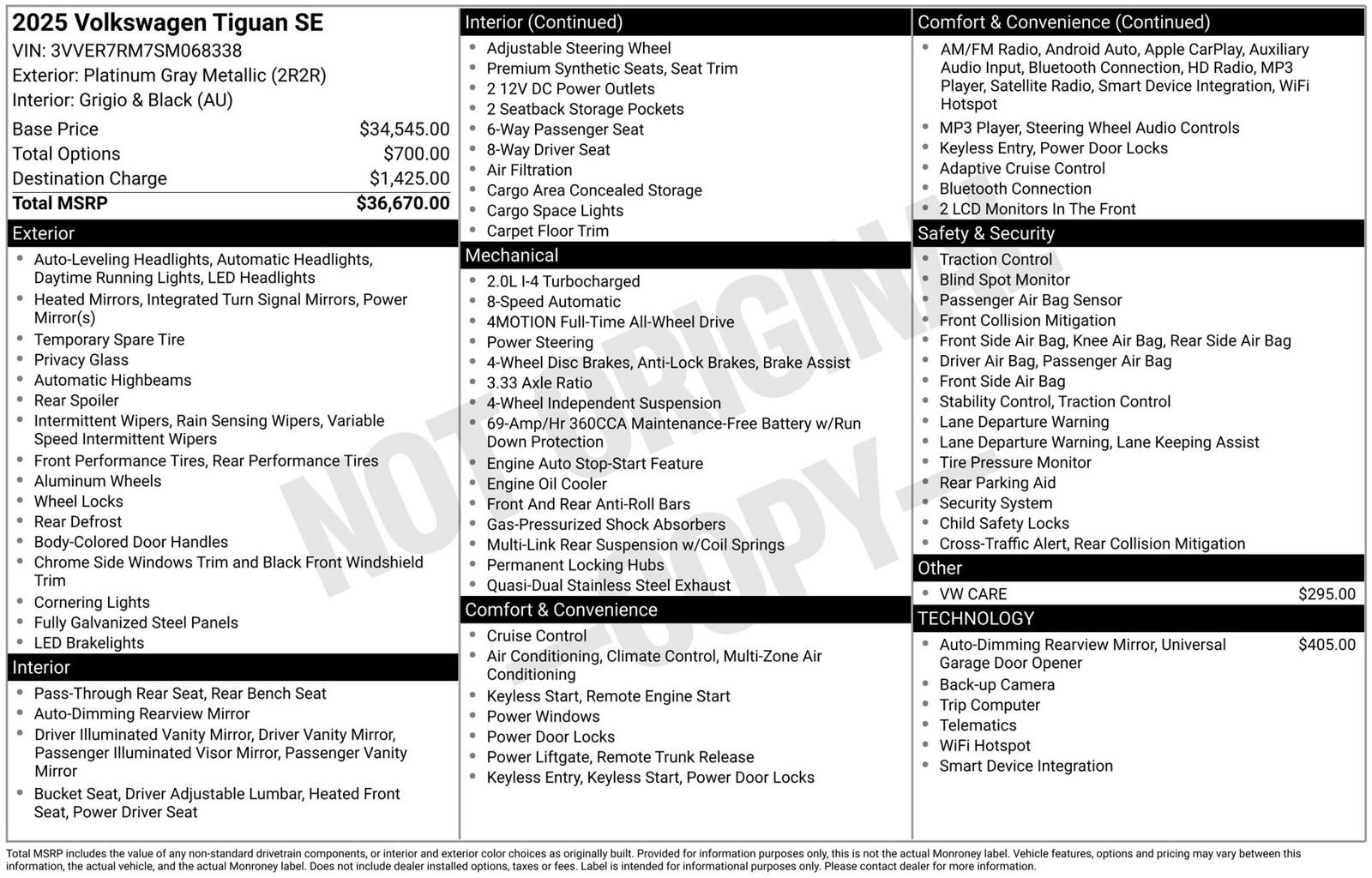 Used 2025 Volkswagen Tiguan SE AWD/4WD image 3