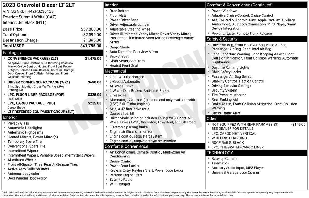 Certified 2023 Chevrolet Blazer LT w/ Convenience Package AWD/4WD image 10