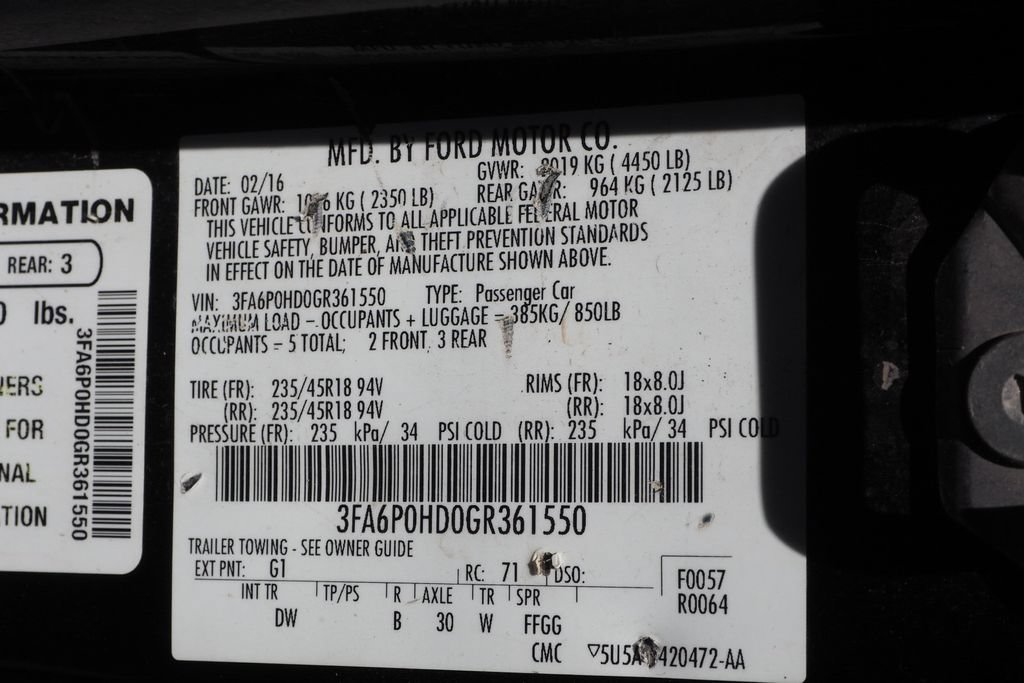 Used 2016 Ford Fusion SE w/ Equipment Group 201A FWD image 6