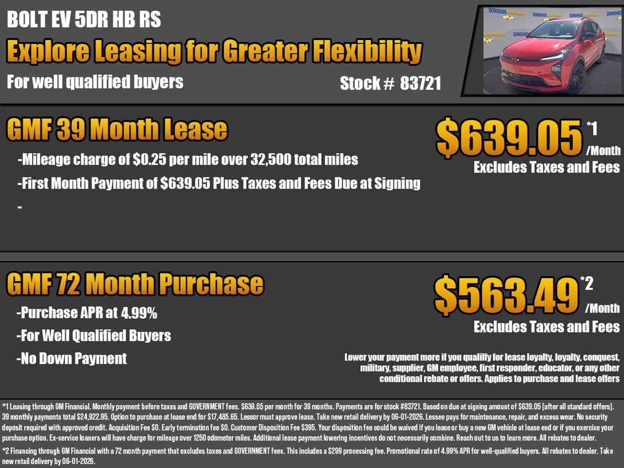 New 2027 Chevrolet Bolt RS w/ Technology Package FWD image 2