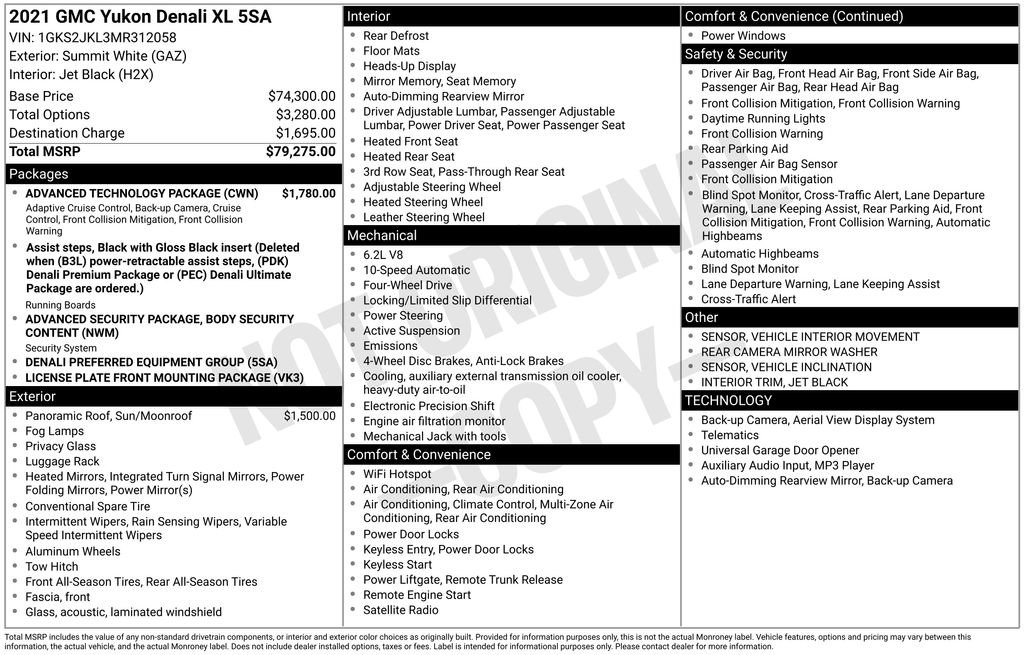 Certified 2021 GMC Yukon XL Denali w/ Advanced Technology Package image 3