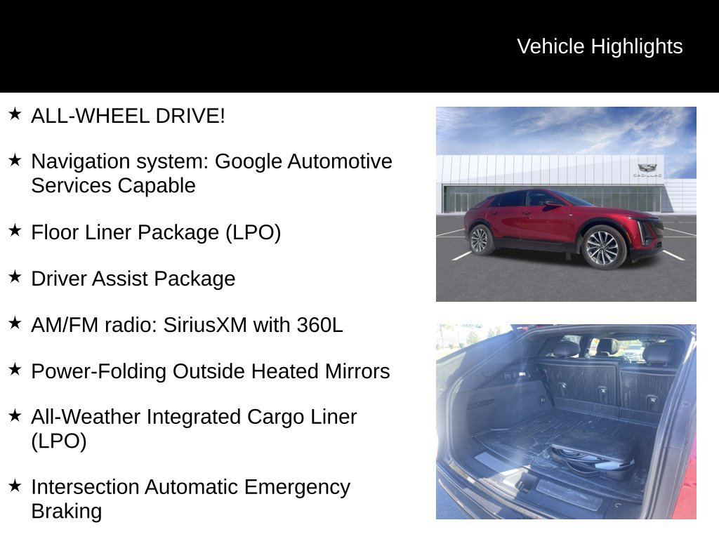 Certified 2024 Cadillac Lyriq Sport w/ LPO, Floor Liner Package AWD/4WD image 10