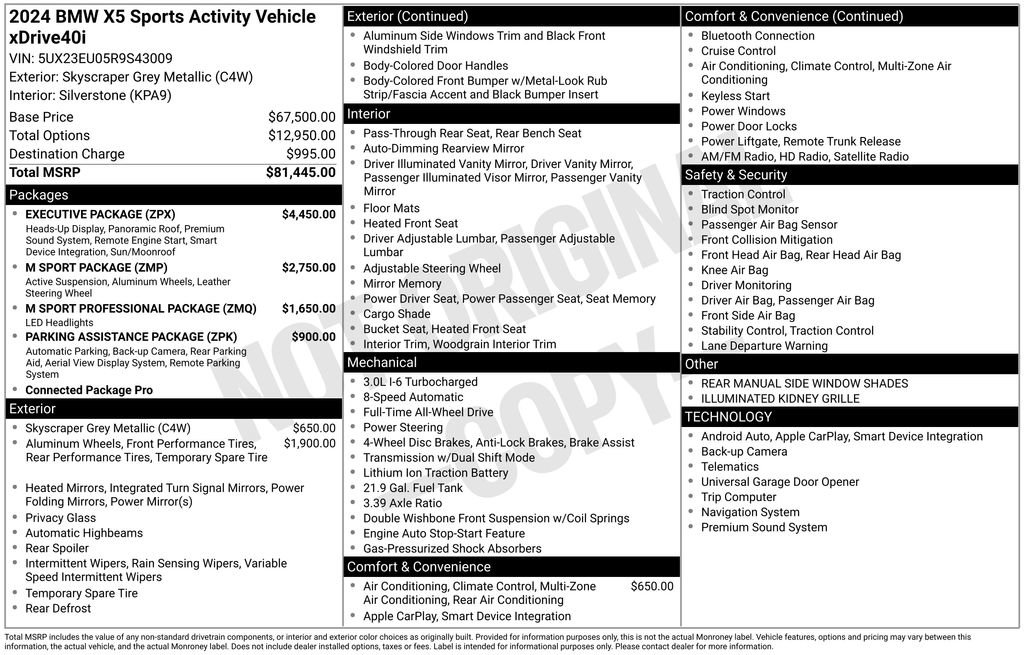 Used 2024 BMW X5 xDrive40i w/ Executive Package image 34
