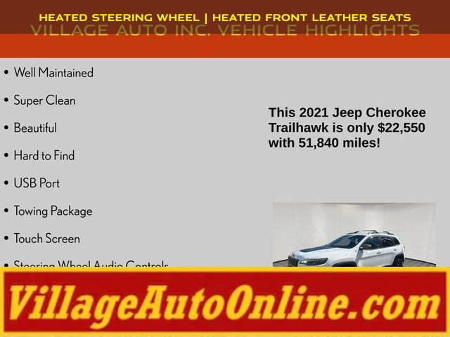 Used 2021 Jeep Cherokee Trailhawk w/ Trailer Tow Group AWD/4WD image 8