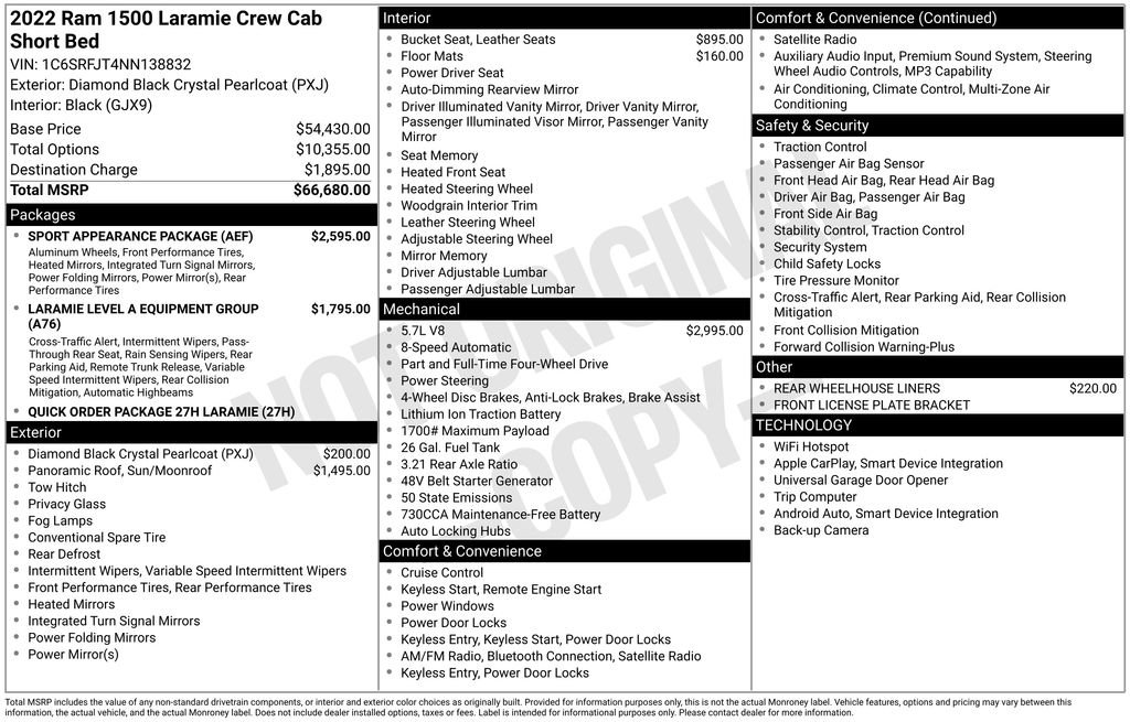 Certified 2022 RAM 1500 Laramie w/ Sport Appearance Package AWD/4WD image 41