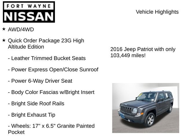 Used 2016 Jeep Patriot High Altitude AWD/4WD image 7