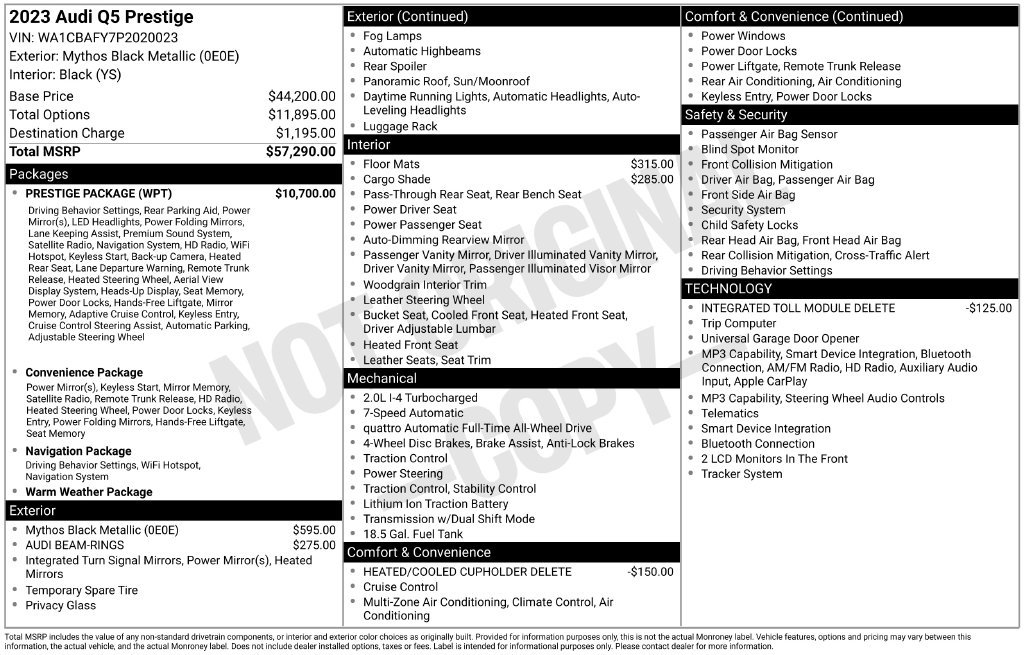 Used 2023 Audi Q5 Prestige w/ Prestige Package AWD/4WD image 19