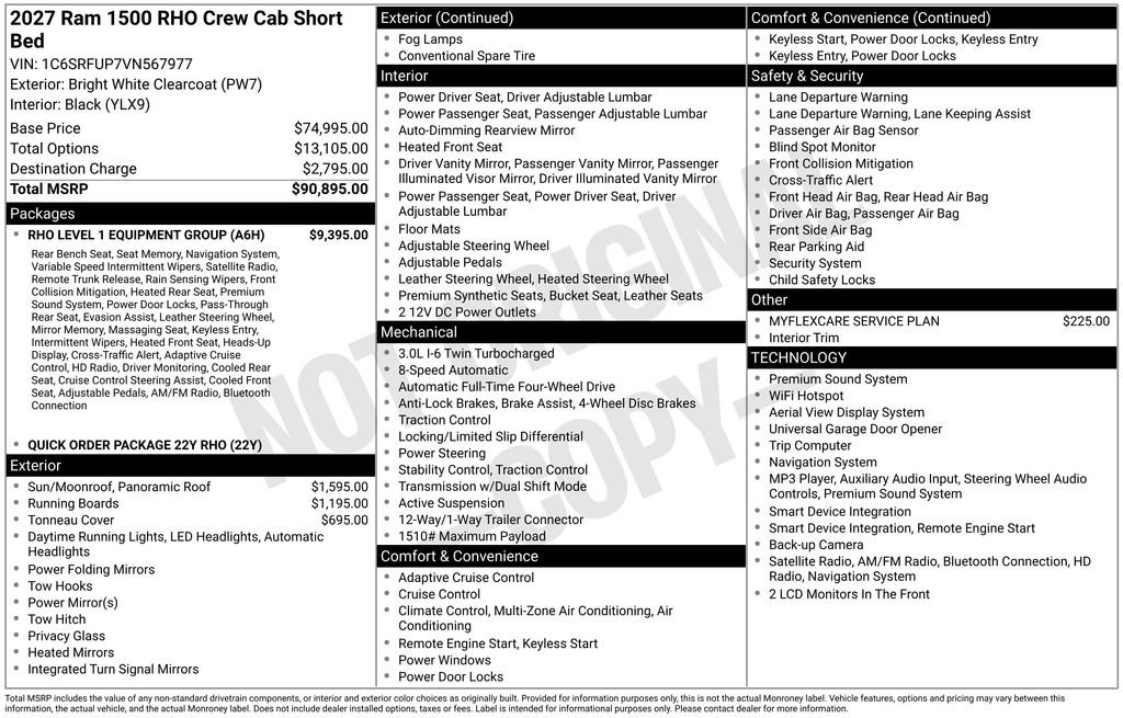 New 2027 RAM 1500 RHO w/ RHO Level 1 Equipment Group AWD/4WD image 15