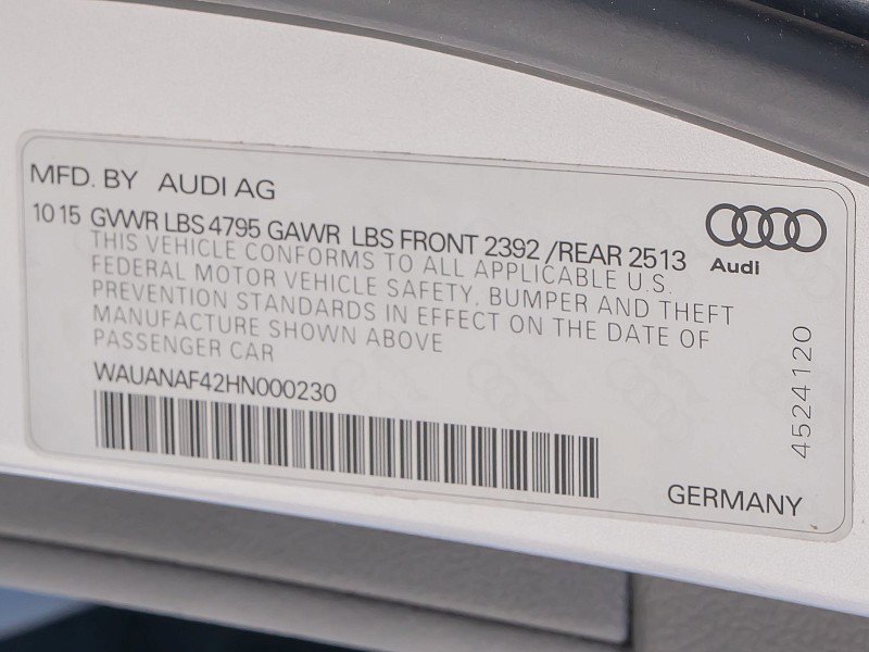 Used 2017 Audi A4 2.0T Premium w/ Audi MMI Navigation Plus AWD/4WD image 36