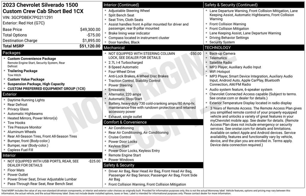 Used 2023 Chevrolet Silverado 1500 Custom AWD/4WD image 24
