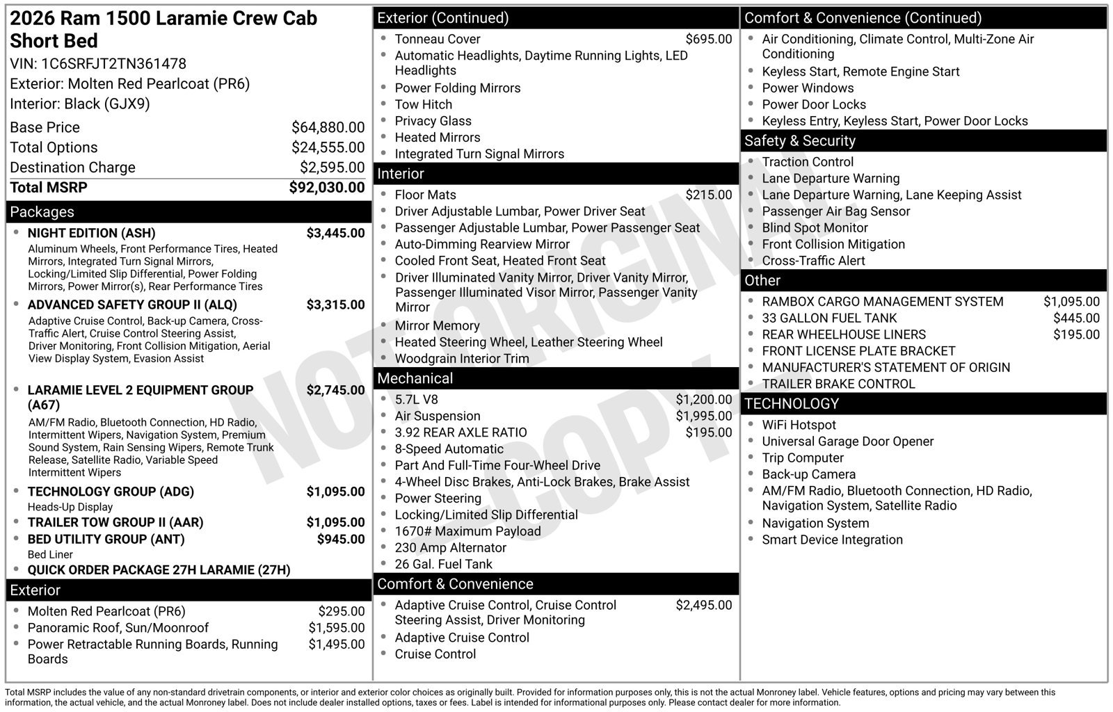 New 2026 RAM 1500 Laramie w/ Night Edition AWD/4WD image 30