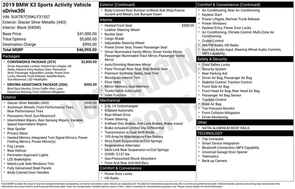 Used 2019 BMW X3 sDrive30i image 26