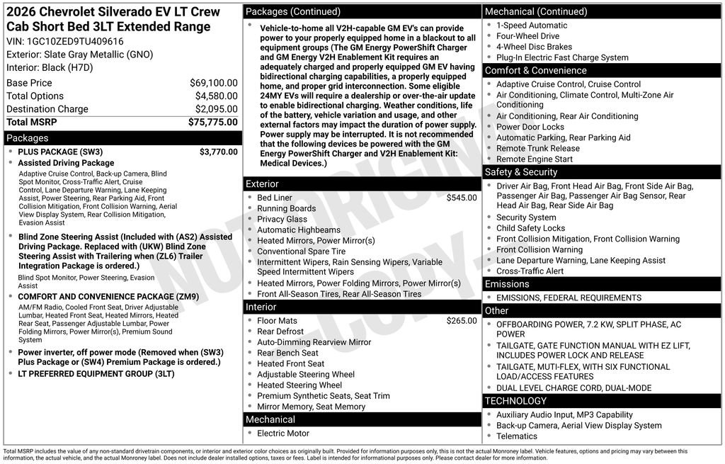 New 2026 Chevrolet Silverado EV LT w/ Plus Package image 5