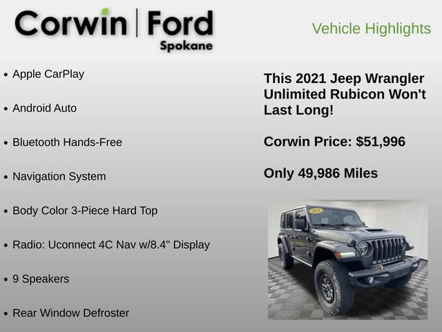 Used 2021 Jeep Wrangler Unlimited Rubicon w/ Trailer Tow Package image 12