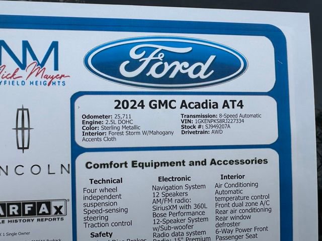 Used 2024 GMC Acadia AT4 w/ Luxury Package image 41