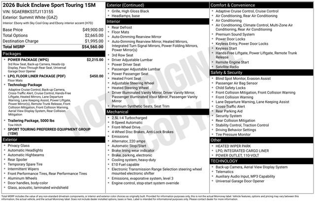New 2026 Buick Enclave Sport Touring w/ Power Package FWD image 25