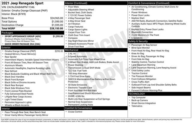 Used 2021 Jeep Renegade Sport w/ Sport Appearance Group image 32