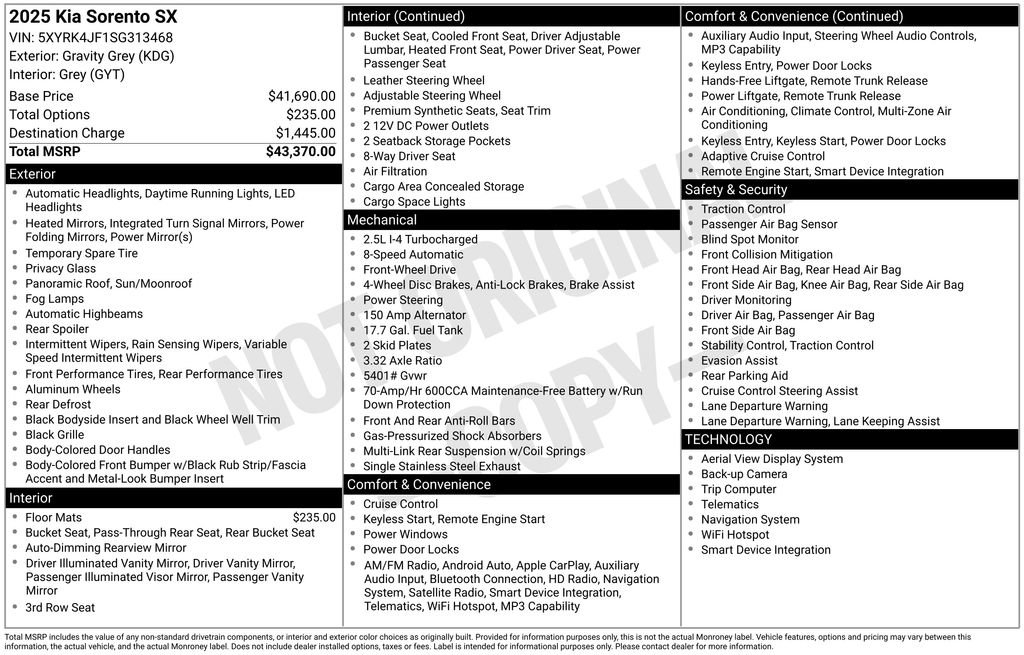 New 2025 Kia Sorento SX image 6